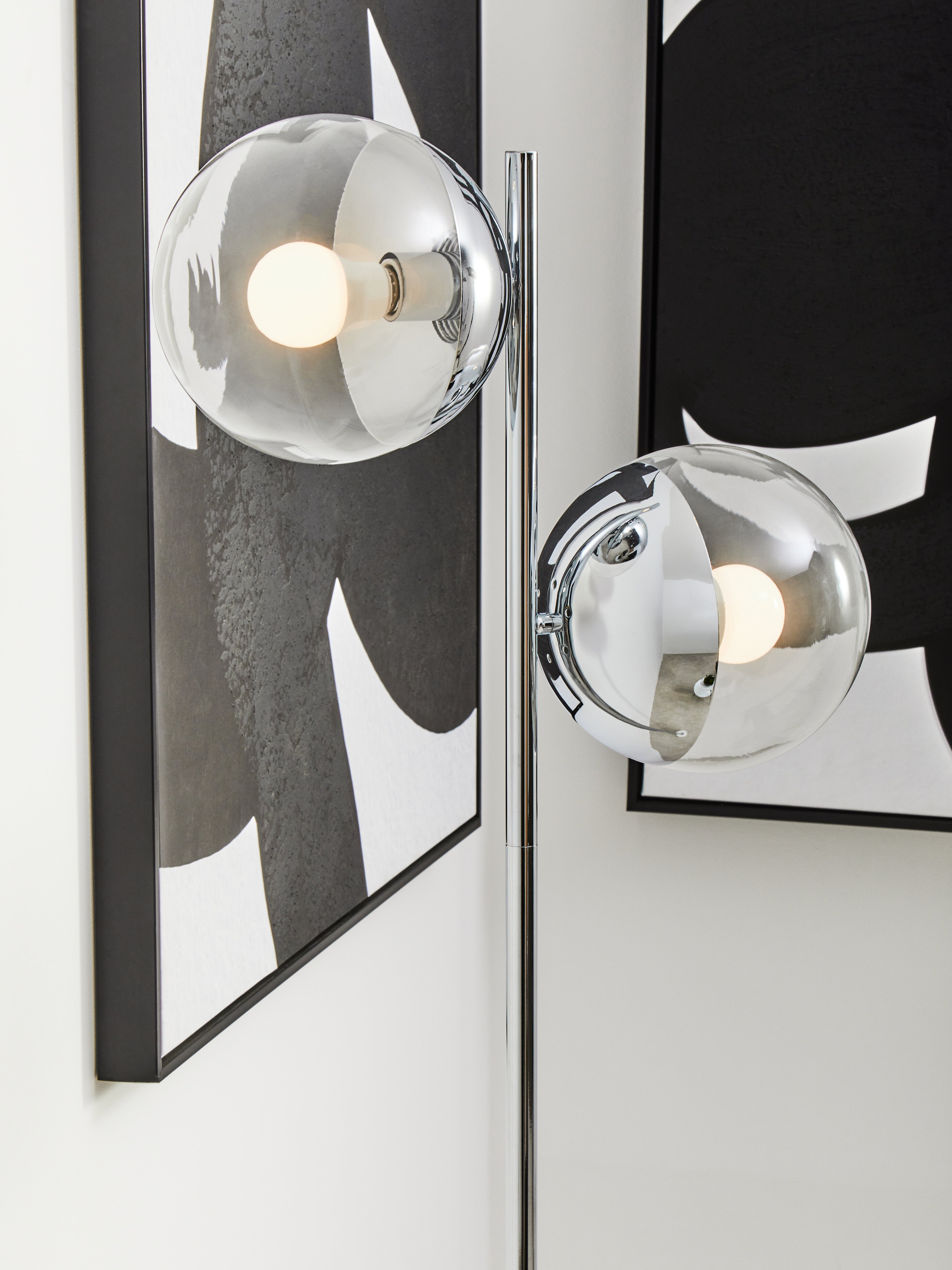Kidston Chrome Finish 2 Light Floor Lamp